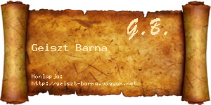 Geiszt Barna névjegykártya