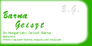 barna geiszt business card